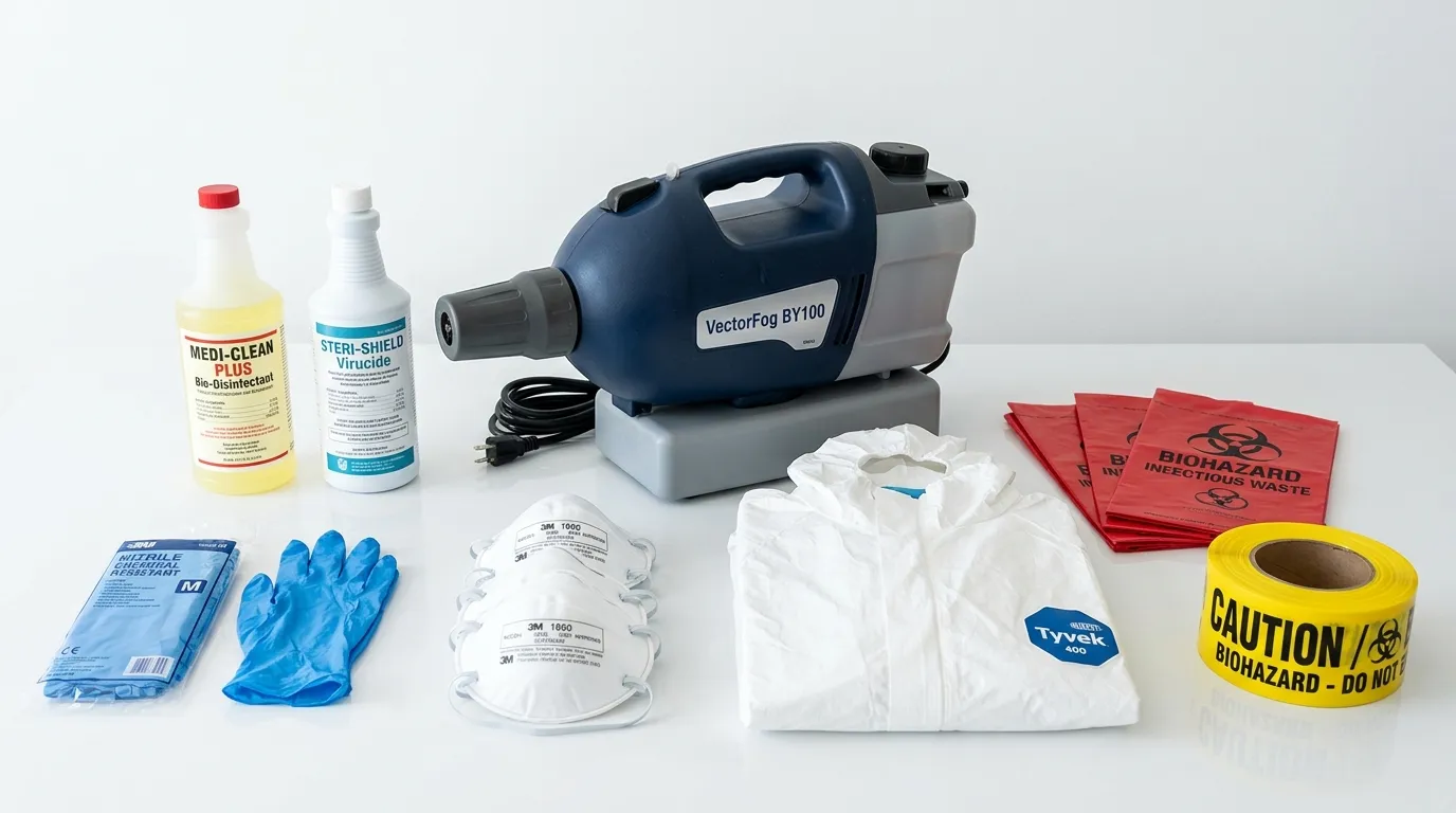 Professional biohazard remediation crew working in Rockingham